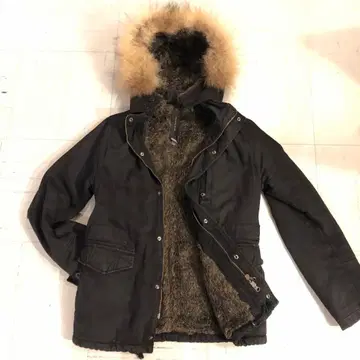 00년대 헤이세이 y2k 퍼 자켓 2way 시크 스타일 보아 안감