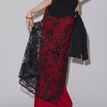 Flower spangle wrap skirt 스팽글 랩스커트