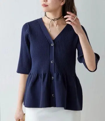 가얄다가란데 페플럼 2way 가디건 네이비