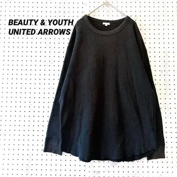 뷰티앤유스 와플 티셔츠 면 100% 블랙 XL 일본제