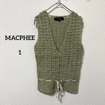 MACPHEE 맥피 울 100% 니트 베스트 그린 S 상당