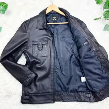 새상품급 일본풍 패턴 엠보 램 가죽 싱글 라이더 가죽 자켓 XL