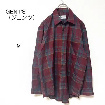 [젠츠] 보르도 체크 셔츠 울 100% 가을/겨울 성숙 캐주얼 고급