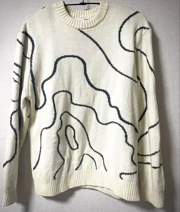 H&M 니트 스웨터 그래픽 추상 아트 니트 의류