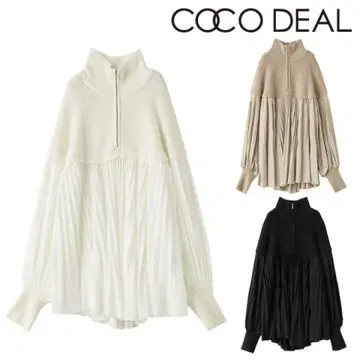 COCO DEAL 집업 플리츠 니트