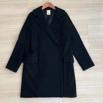 Ebony ivory 네이비 더블 브레스트 체스터 코트