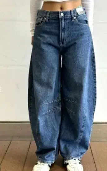 GAP 와이드 레그 데님 인디고 블루