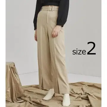 UNITED TOKYO 파이핑 허리 레이어드 팬츠 베이지 사이즈 2