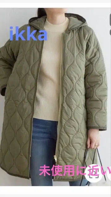 ikka 올리브 그린 2way 퀼팅 코트