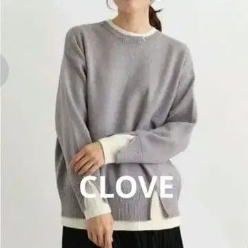 야마다야 CLOVE 그로브 바이컬러 디자인 니트 그레이