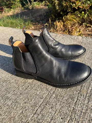 플랫 제법 천연 가죽 사이드 고어 부츠