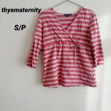 thyematernity [ S/P ] 핑크 스트라이프 랩 튜닉