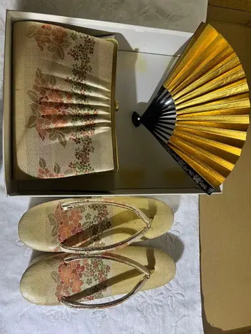 꽃무늬 조리 백 부채 세트