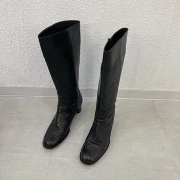 일본제 버클레이 BARCLAY 블랙 가죽 롱 부츠 24.5cm