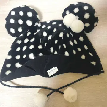 도쿄 디즈니 리조트 팬캡 귀 달린 도트 모자 56-58cm
