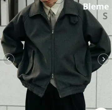Bleme 더블 지퍼 멜톤 탄력 해링턴 자켓 S