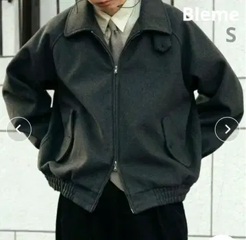 Bleme 더블 지퍼 멜톤 탄력 해링턴 자켓 S