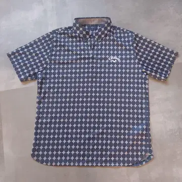 캘러웨이 네이비 도트 패턴 피케 셔츠