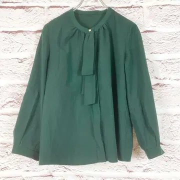 zzr67 closet story 다크 그린 리본 부착 튜닉 M