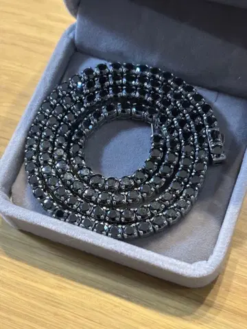 미사용품! 블랙 모이사나이트 다이아몬드 목걸이! 인증서 포함