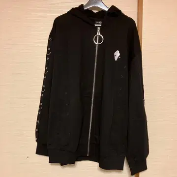 NieR 풀 집업 블랙 후드티