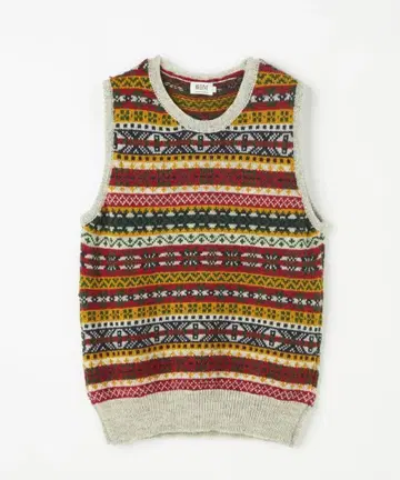 [ 새상품급 ] 브리티시 메이드 페어아일 패턴 베스트 사이즈 M