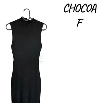 [ 새상품 ] CHOCOA 블랙 슬리브리스 롱 원피스 F
