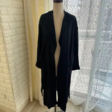 블랙 롱 가디건