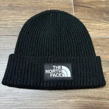 THE NORTH FACE 니트 모자 블랙 로고 와펜