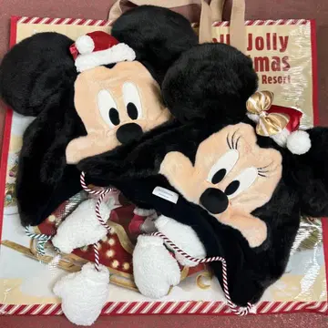 [ 미사용 새상품 ] 미키 미니 2025 크리스마스 팬캡 2세트