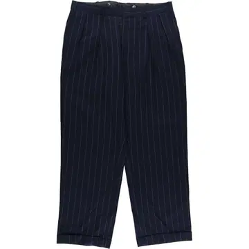 네이비 스트라이프 와이드 팬츠