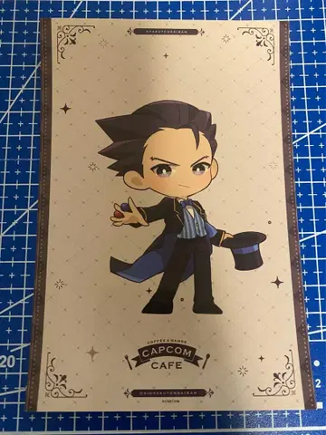 역전재판 나루호도 류이치 엽서 캡콤 카페