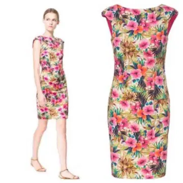 새상품 미사용 ZARA 원피스 드레스 꽃무늬