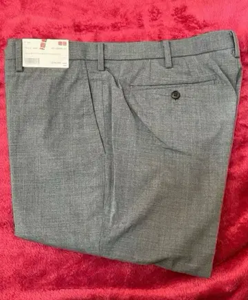 유니클로 스트레치 울 블렌드 슬림핏 팬츠+ 허리 88 그레이