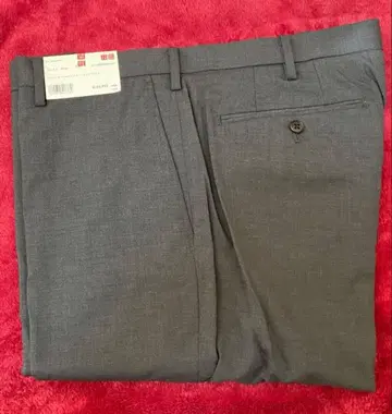 유니클로 스트레치 울 블렌드 노턱 팬츠+ 허리 88 다크 그레이