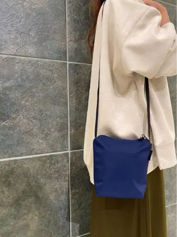 [ 미사용 ] 에르베샤 펠리에 그린라벨 별주 스퀘어 미니백 네이비