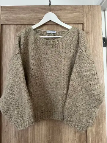 트리코 진 말 모헤어 혼방 니트 풀오버 프랑스제 베이지