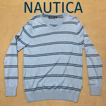 NAUTICA 스트라이프 V넥 스웨터 M 사이즈