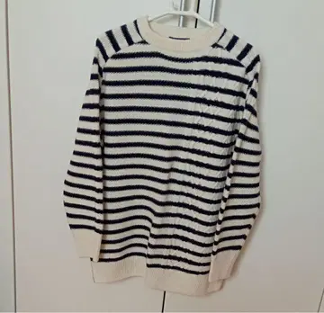 새상품급 휴먼 우먼 보더 롱 기장 니트