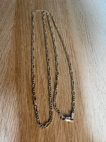 실버 링크 체인 목걸이 80cm