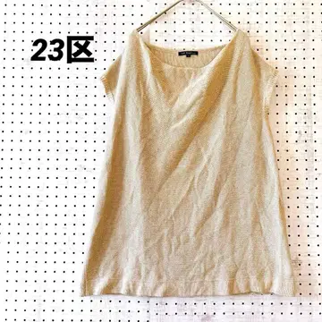 23구 니트 프렌치 슬리브 면 100% 44 베이지 빅 사이즈