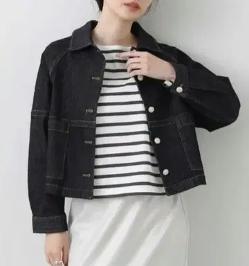 새상품급 MARGAUX 카라 스트레치 데님 자켓