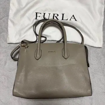 FURLA 그레이 가죽 숄더백 수납 가방 포함
