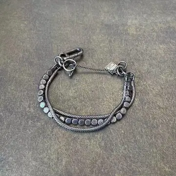 실버 로프 팔찌 다층 디자인