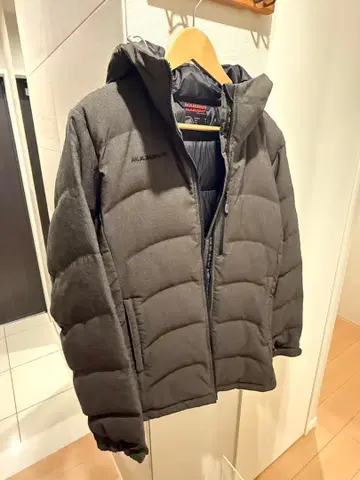 MAMMUT 후드 부착 다운 자켓 그레이