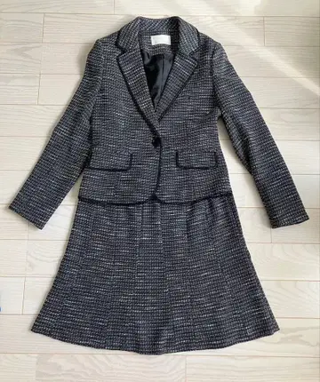 ANY SIS 블랙 계열 트위드 스커트 수트