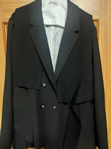 UN3D. 니트 도킹 자켓 (블랙/블랙) 38