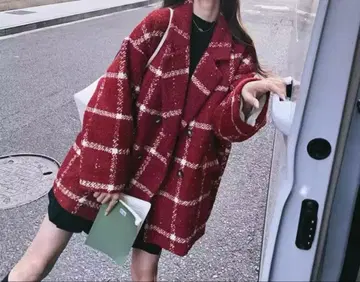 체크 테일러드 트위드 자켓 남녀 착용 가능