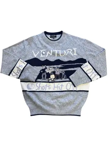 잠마르코 벤투리 택 포함 자수 니트 스웨터 구제 의류 K0429