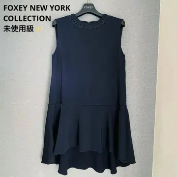 고급 폭시 컬렉션 프릴 플럼 원피스 튜닉 블랙 미사용급